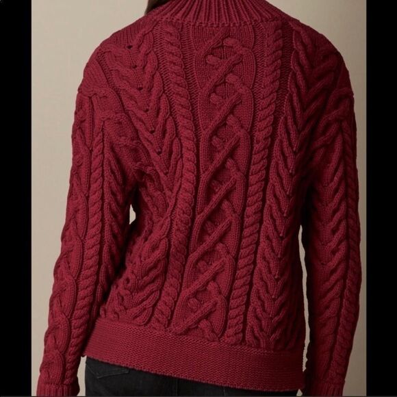 Burberry Brit Maroon Fisherman Cable-knit sweater - Picture 12 of 12